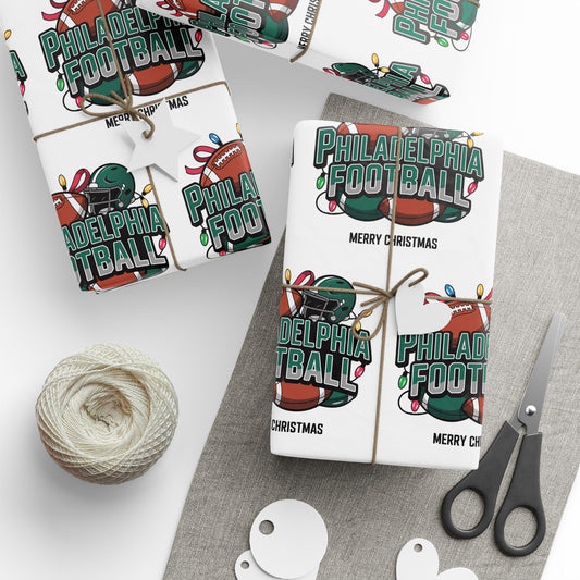 Philadelphia Football Merry Christmas Sports Gift Wrap