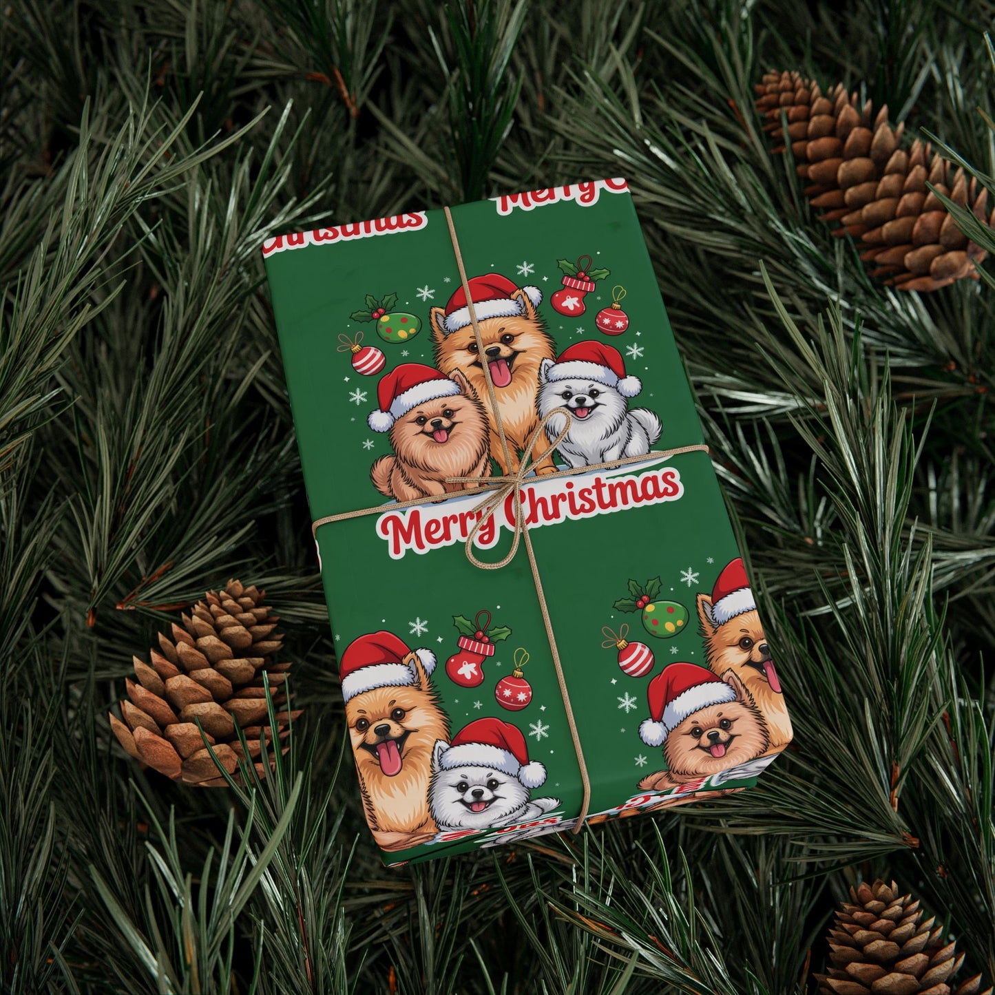 Pomeranian Merry Christmas Wrapping Paper