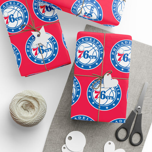 Philadelphia 76ers NBA Holiday Gift Wrapping Paper